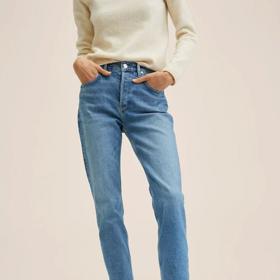 Modré ⅞ džíny s nižším sedem. Mango, 759 Kč