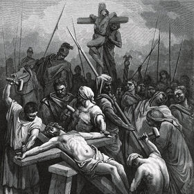 Ukřižování je snad jednou z nejznámějších forem exekuce. Kdo byl ukřižován hlavou dolů, dočkal se rychlejší smrti.
