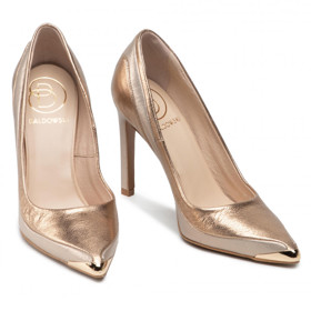 Bílo-zlaté lodičky na vysokém podpatku. BALDOWSKI, 3128 Kč