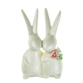 Velikonoční keramická dekorace dvou zajíčků. 4home, 169 Kč