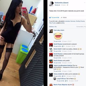 Drahomíra Jůzová na sebe upozornila dnes již legendárním statusem na Facebooku, kde napsala o svém prvním análním sexu.