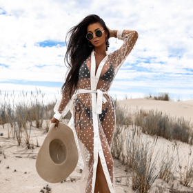 Bílý vzorovaný transparentní kardigan. Erika FASHION, 990 Kč