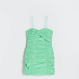 Světle zelené nabírané šaty. RESERVED, 999 Kč