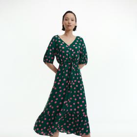 Tmavě zelené šaty s puntíky. RESERVED, 499 Kč