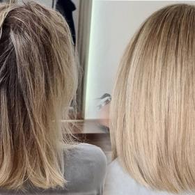 Před tepelnou úpravou odbarvených vlasů použijte ochranný krém. 