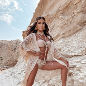 Dlouhý kardigan s třásněmi. Andzela, 839 Kč