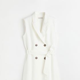 Bílé šaty/sako bez rukávů. H&M, 799 Kč