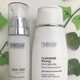 Okysličující krém působí podpůrně při léčení poškozené a podrážděné pleti. Čistící mléko je bohaté na biofunkční látky pro optimální čištění. Natinuel, 1600 Kč a 680 Kč