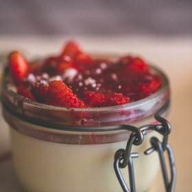 Takhle vypadá panna cotta v restauraci Bruno v malém italském městečku Sanremo.