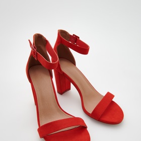 Červené sandály na podpatku. RESERVED, 499 Kč