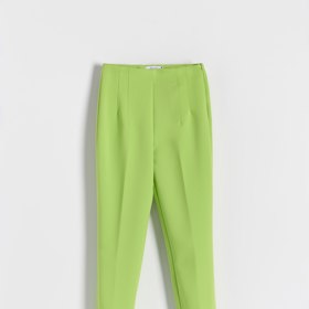 Neonově zelené dámské kalhoty s puky. RESERVED, 799 Kč