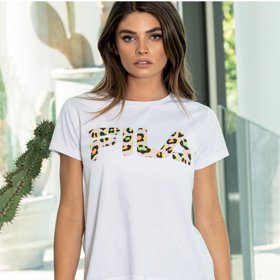 Růžovo-bílé dámské vzorované pyžamo. FILA, 919 Kč. 