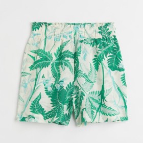 Natahovací šortky z tkané směsi lnu a viskózy. H&M, 299 Kč