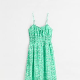 Zelené bavlněné šaty s žabkováním. H&M, 599 Kč