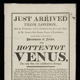 Kvůli tvaru postavy se jí záhy začalo přezdívat Hotentotská Venuše. Hotentotská proto, jelikož holandští kolonizátoři takto nazývali členy kmene Khoikhoiů, kteří hovořili "mlaskavým" jazykem.