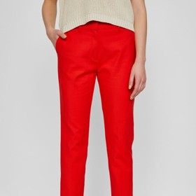 Červené straight fit kalhoty CAMAÏEU. ZOOT, 539 Kč