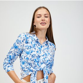 Bílo-modrá květovaná košile s uzlem ORSAY. ZOOT, 489 Kč