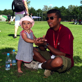 S prostřední dcerou Sofií v roce 2007. Dnes jí je 15 let.