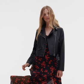 Černé šaty s červenými květy. Reserved, 899 Kč