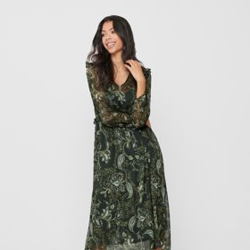 Zelené vzorované maxišaty. ONLY, 449 Kč