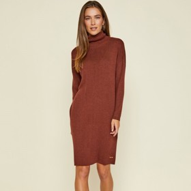 Hnědé dámské svetrové šaty s rolákem. ZOOT.lab, 849 Kč