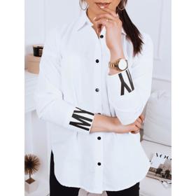 Bílá košile ozvláštněná černými detaily na manžetách a knoflíky. Dokonalamoda.cz, 792 Kč