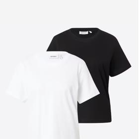 Univerzální černé a bílé tričko v setu. Weekday, 559 Kč