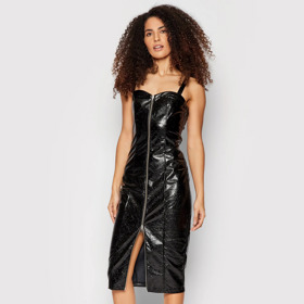 Slim fit černé lesklé šaty ROTATE. MODIVO, 3539 Kč