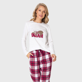 Kostkované kalhoty z flanelu a oversize vršek - to je recept na stylové víkendové lenošení. Astratex, 1299 Kč