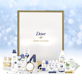 Pečující produkty v adventním kalendáři značky Dove vám budou dobrým pomocníkem i na cesty, malé lahvičky se skvěle hodí do cestovní tašky. Cena 1259 Kč
