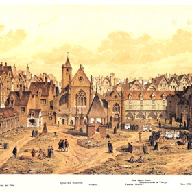 Proměna bývalých dolů v kostnici započala ihned po kolapsu hřbitova Saints Innocents v roce 1774.