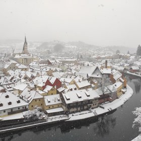 Pohádkovou atmosféru nabízí v zimě i Český Krumlov.