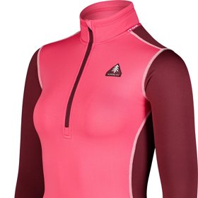 Růžovo vínový top s praktickým zipem v přední části a stojáčkem chránícím krk. Nordblanc, 895 Kč