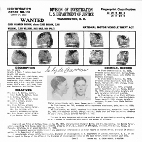 Notoricky známý zločinec Clyde Barrow byl poprvé zatčen v roce 1926 za to, že nevrátil půjčené auto. O tři týdny později si zase se starším bratrem Ivanem přivlastnil náklaďák plný krůt.