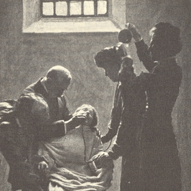 Pak ale musela přihlížet tomu, jak jsou její kolegyně sufražetky, které s ní drží solidární hladovku, násilím krmeny skrze hadičku.