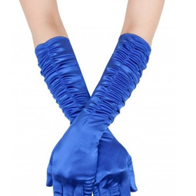 Saténové modré rukavice. POSHme, 325 Kč