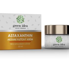 "Na základě nejnovějších poznatků z oblasti fytofarmacie a dermatologie nabízí efektivní pomoc i nepříliš známý syntetický hadí jed neboli alternativa botox injekcí či nejsilnější antioxidant Astaxanthin, který působí proti vnějším vlivům prostředí," radí Jiří PantůčeK z Green idea. Aktivní pleťový krém s astaxanthinem ze sladkovodních řas, 198 Kč.