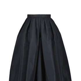 Poctu Diorovu outfitu vzdává svým tvarem maxisukně z aktuální ready-to-wear kolekce Alexander McQueen, 22 990 Kč