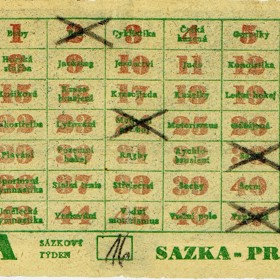 Takto vypadala první sázenka Sportky z roku 1957. Pod každým číslem byl jeden sport, díky tomu vlastně loterie dostala své jméno.