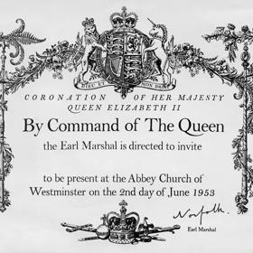 Korunovace Alžběty II. byla naplánována na 2. červen 1953. Hosty na ni zvala tato pozvánka.