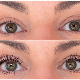 Před a po nalíčení s MacStack Waterproof od značky MAC. Jediným zádrhelem je těžší odlíčení.