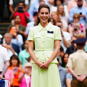 Kate Middleton oblékla na finále ženské dvouhry ve Wimbledonu krásné limetkové šaty. 