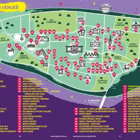 Mapa areálu, kde se festival koná.