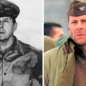 Vojenský hodnostář, který vypadal stejně jako Bruce Willis.