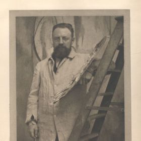 Malíř ve svém ateliéru.