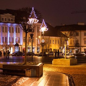 Litevský Vilnius o Vánocích.