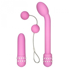 Krásná růžová sada pomůcek.