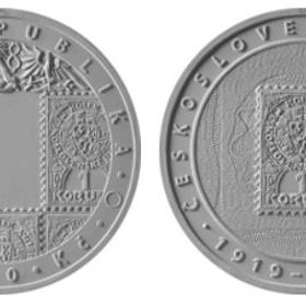 Zlatá mince v hodnotě 10 000 Kč k 100. výročí zavedení československé měny.