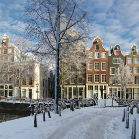 Amsterdam vypadá v zimě kouzelně.