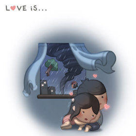 Láska je... být s tebou, když je venku bouřka.